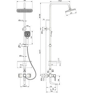 Душевая система Lemark Evitta с верхним душем и изливом (LM0562C)