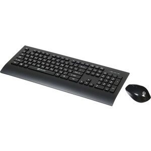Комплект (клавиатура+мышь) беспроводной Oklick 222M клавиатура:черный, мышь:черный USB беспроводная slim (1091368)