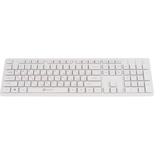 Комплект (клавиатура+мышь) беспроводной Oklick 240M клавиатура:белый, мышь:белый USB беспроводная slim Multimedia (1091258)
