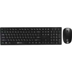 Комплект (клавиатура+мышь) беспроводной Oklick 240M клавиатура:черный, мышь:черный USB беспроводная slim Multimedia (1091253)