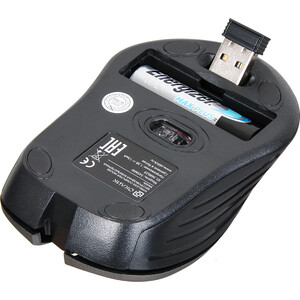 Мышь Oklick 545MW черный/серый оптическая (1600dpi) беспроводная USB для ноутбука (4but) (368629)