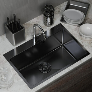 Кухонная мойка Mixline Pro 65х45 черный графит (4630099745757)