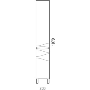 Шкаф-пенал Corozo Омаха 30 белый/металлик (SD-00000968)
