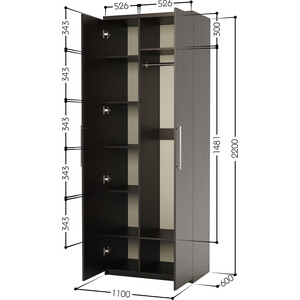 Шкаф комбинированный Шарм-Дизайн Мелодия МК-22 110х60 венге