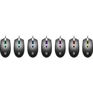 Мышь Defender Проводная оптическая Dot MB-986 7 цветов, 4D, 1000/1600dpi (52986)
