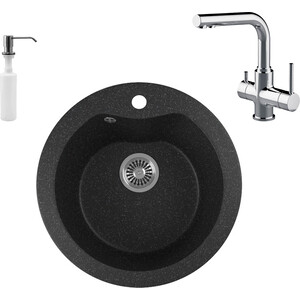 Кухонная мойка и смеситель GreenStone GRS-08S-308 Lemark Comfort LM3061C с сифоном и дозатором, черная, GRS-08S-308 Lemark Comfort LM3061C с сифоном и дозатором, черная
Кухонная мойка и смеситель GreenStone GRS-08S-308 Lemark Comfort LM3061C с сифоном и дозатором, черная, GRS-08S-308 Lemark Comfort LM3061C с сифоном и дозатором, черная