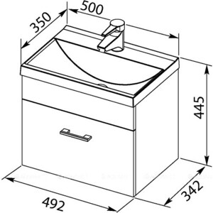 Раковина мебельная Aquanet Нота 50 (284237)