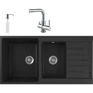 Кухонная мойка и смеситель GreenStone GRS-98k-343 Lemark Comfort LM3061C с сифоном и дозатором, антрацит, GRS-98k-343 Lemark Comfort LM3061C с сифоном и дозатором, антрацит
Кухонная мойка и смеситель GreenStone GRS-98k-343 Lemark Comfort LM3061C с сифоном и дозатором, антрацит, GRS-98k-343 Lemark Comfort LM3061C с сифоном и дозатором, антрацит