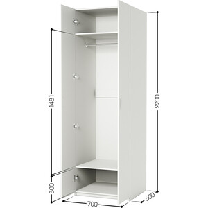 Шкаф для одежды Шарм-Дизайн ДО-2 70х60 белый