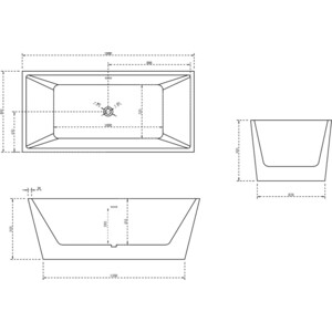 Акриловая ванна Abber 160х80 отдельностоящая (AB9224-1.6)