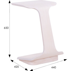 Стол журнальный приставной Мебелик Неро 2 белый ясень (П0005630)