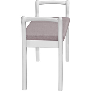 Скамья для прихожей Мебелик с подлокотниками мягкая, серо-розовый, каркас снег (П0005681)