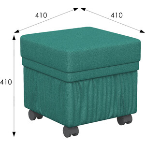 Банкетка Мебелик BeautyStyle 5 с ящиком, на колесах, изумруд (П0005665)