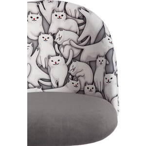 Кресло TetChair Melody ткань/флок серый Cats / 29