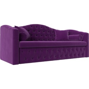 Прямой диван Лига Диванов Мечта микровельвет фиолетовый (112864)
