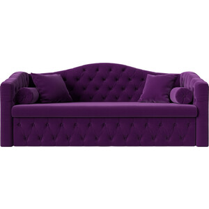 Прямой диван Лига Диванов Мечта микровельвет фиолетовый (112864)