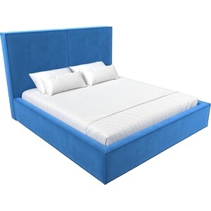 Интерьерная кровать Лига Диванов Аура 160 велюр голубой (113019)