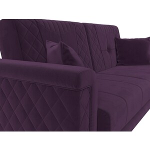 Прямой диван Лига Диванов Неаполь велюр фиолетовый (111930)
