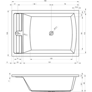 Акриловая ванна Riho Savona 190x130 с каркасом (B065001005, 2YNST20440)