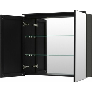 Зеркальный шкаф De Aqua Алюминиум 90х76,5 с подсветкой, черный (261760)