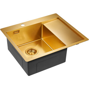 Кухонная мойка Paulmark Alster 59х51 брашированное золото (PM825951-BGL)