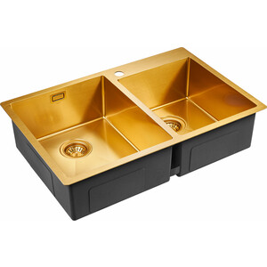 Кухонная мойка Paulmark Berman 78х51 брашированное золото (PM517851-BG)