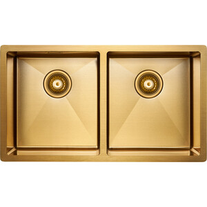 Кухонная мойка Paulmark Dopplet 78х44 брашированное золото (PM507844-BG)