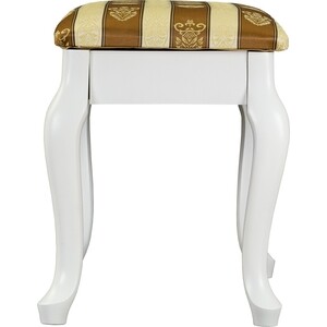 Банкетка Мебелик Ретро с ящиком белый, полоса коричневая (П0005825)