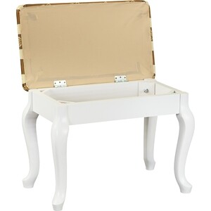 Банкетка Мебелик Ретро с ящиком белый, полоса коричневая (П0005825)