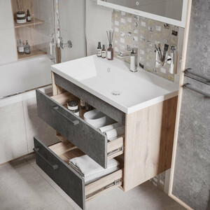 Мебель для ванной Grossman Реал 80х45 веллингтон/бетон