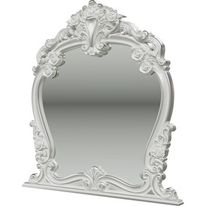 Стол туалетный Мэри Дольче Вита СДВ-05 с зеркалом СДВ-06, цвет белый глянец с серебром