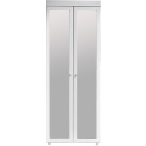 Шкаф для белья ОЛМЕКО Монако МН-43 с зеркальными дверьми, белое дерево
