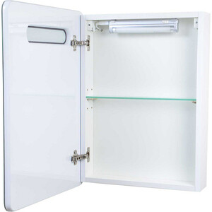 Зеркальный шкаф Emmy Донна 70х70 левый, с подсветкой, белый (don70bel-l)