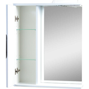 Зеркало-шкаф Emmy Милли 60х70 левое, с подсветкой, белый (mel60bel-l)