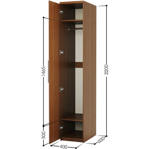 Шкаф для одежды Шарм-Дизайн Комфорт МШ-11 40х60 с зеркалом, орех