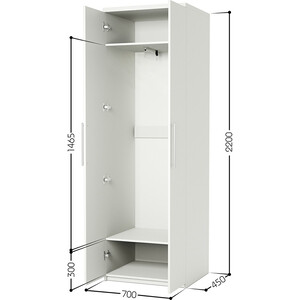 Шкаф для одежды Шарм-Дизайн Комфорт МШ-21 70х45 с зеркалами, белый