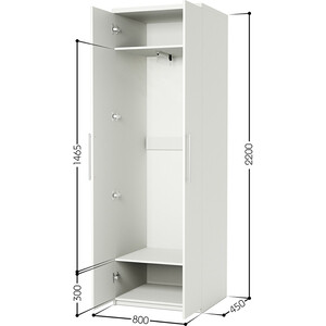 Шкаф для одежды Шарм-Дизайн Комфорт МШ-21 80х45 с зеркалами, белый
