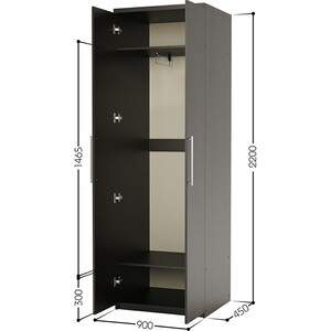 Шкаф для одежды Шарм-Дизайн Комфорт МШ-21 90х45 с зеркалами, венге