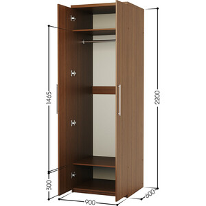Шкаф для одежды Шарм-Дизайн Комфорт МШ-21 90х60 с зеркалами, орех