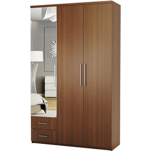 Шкаф трехдверный Шарм-Дизайн Комфорт МКЯ-32/1 150х45 с зеркалами, орех