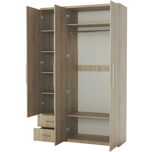 Шкаф трехдверный Шарм-Дизайн Комфорт МКЯ-32/1 105х60 с зеркалом, дуб сонома