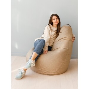 Кресло-мешок DreamBag Груша Бежевая Рогожка XL 125х85