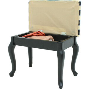 Банкетка Мебелик Ретро с ящиком венге, полоса синий (П0005921)