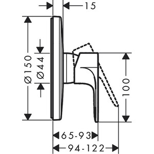 Смеситель для душа Hansgrohe Rebris E для механизма 01800180, хром (72668000)