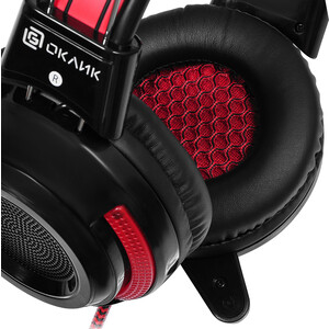 Наушники с микрофоном Oklick HS-G300 ARMAGEDDON черный/красный 2.3м мониторные оголовье (337457)