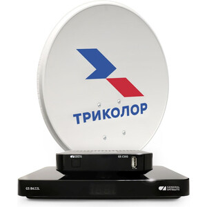Комплект спутникового телевидения Триколор Центр на 2ТВ GS B622+C592 (+1 год подписки) черный