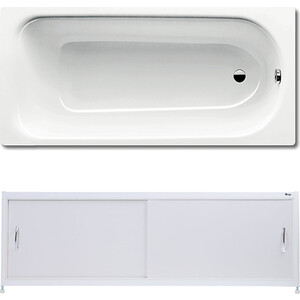 Ванна стальная Kaldewei Saniform Plus 373-1 Easy-Clean, Anti-Slip 170x75 с экраном Emmy Бланка и ножками