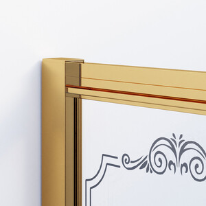 Душевой уголок Ambassador Royal 100x100 с поддоном, белый крашенный с рисунком, золото (18015305, GR-S1100100)