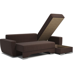 Угловой диван Шарм-Дизайн ЕвроШаг правый шоколадная рогожка