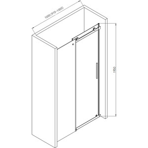 Душевая дверь AQUAme 100х195 прозрачная, хром (AQM4201F-10)